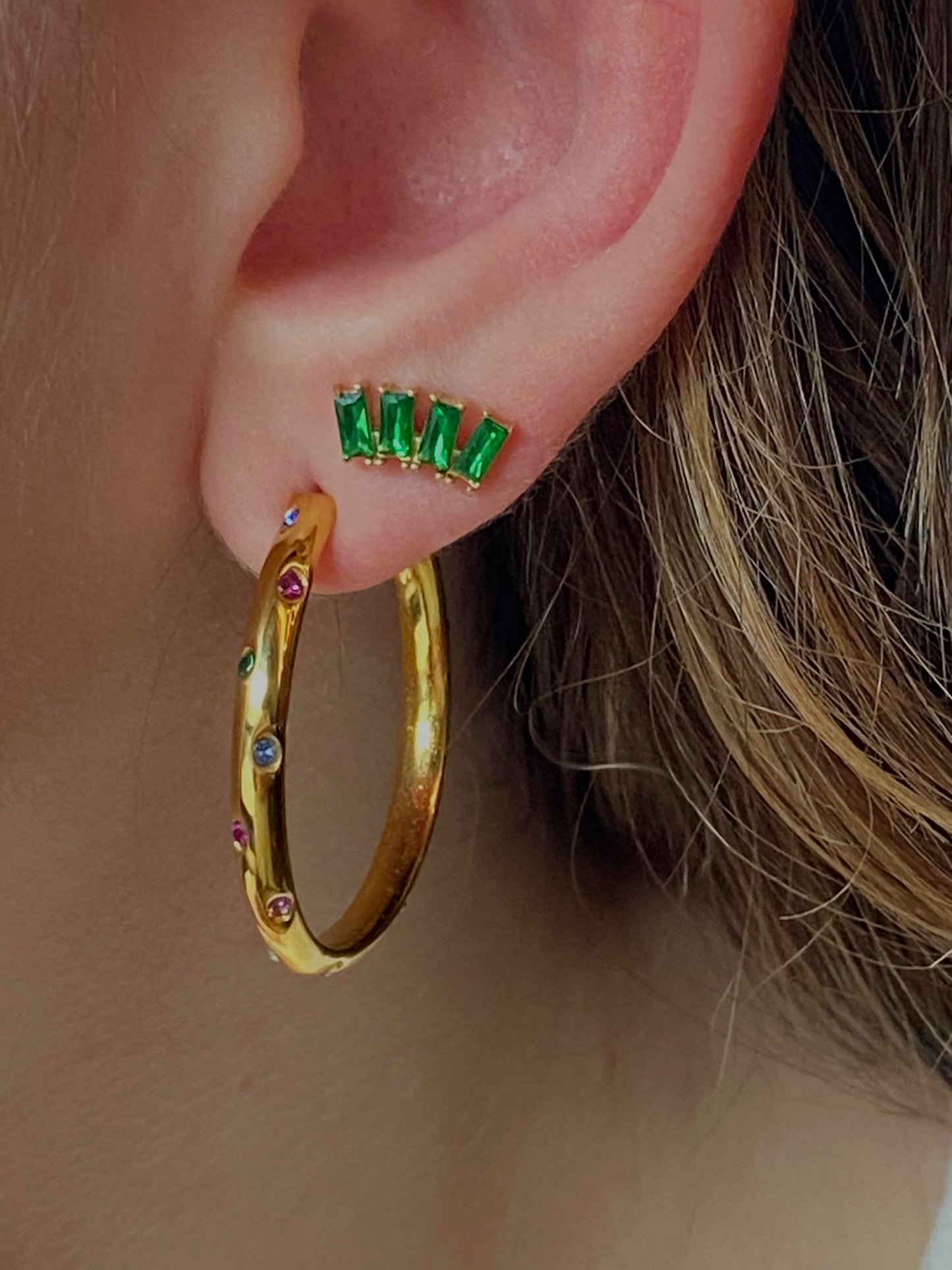 Dainty Multicolor Hoops