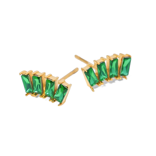 Dainty Emerald Studs