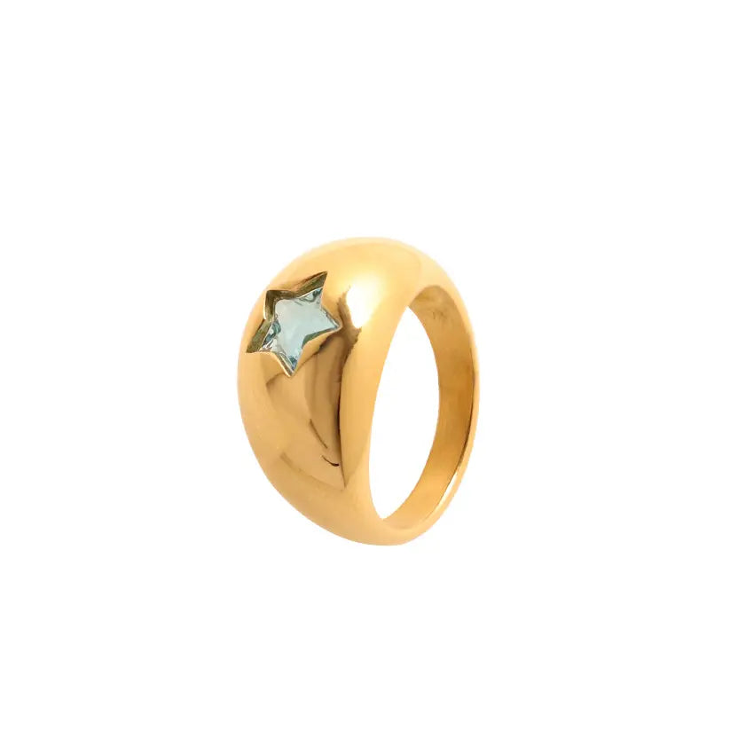 Blue Star Stone Chunky Ring