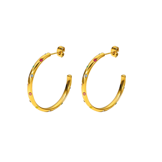 Dainty Multicolor Hoops