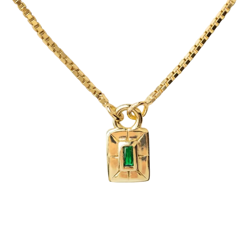 Minimalist Emerald Necklace