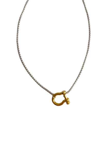 Horseshoe Double Tone Necklace