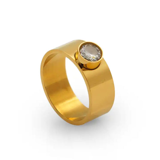 One Stone Band Ring