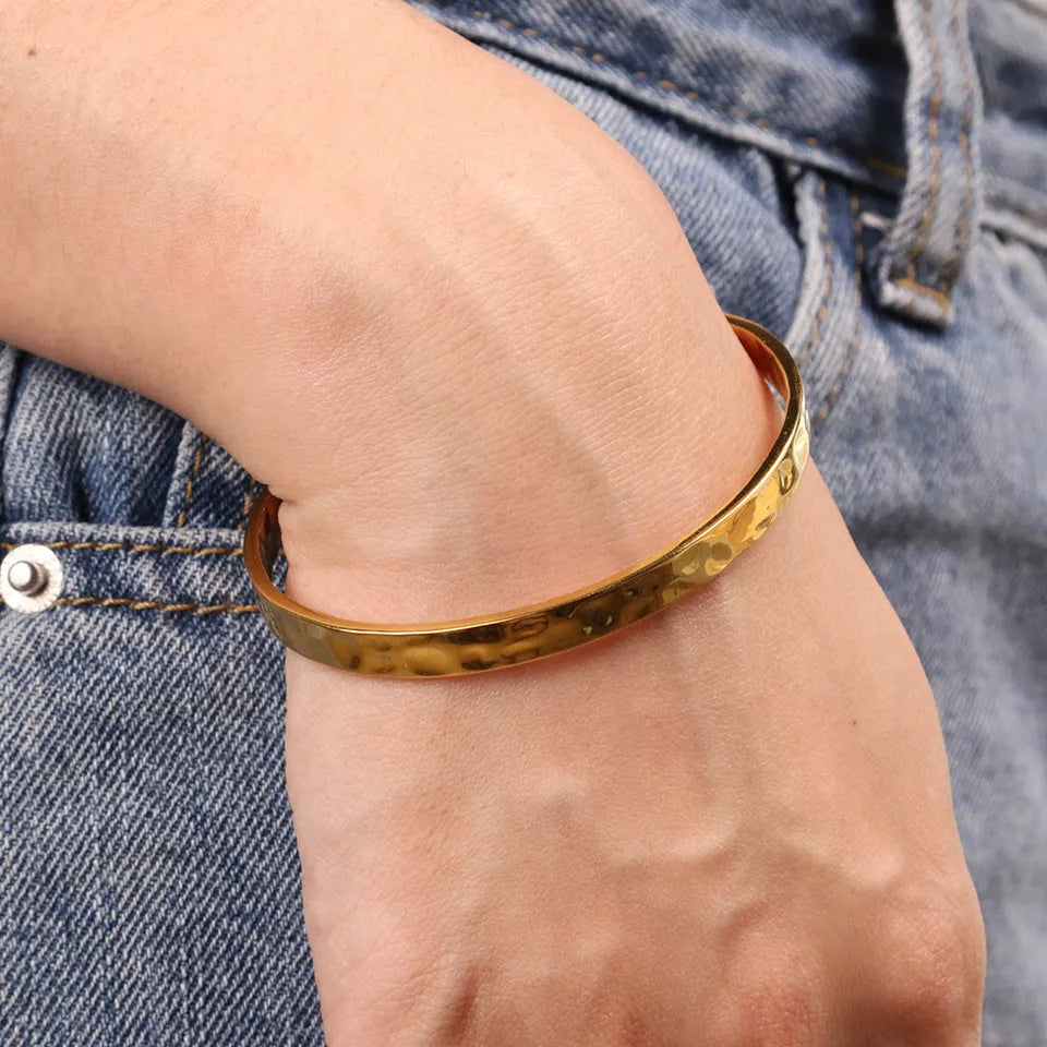 Hammered Boho Cuff Bracelet