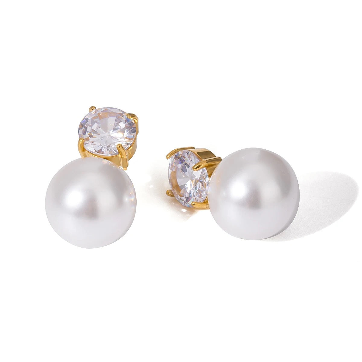 Large Dainty Pearl Earrings