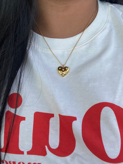 Chunky Heart Charm Necklace