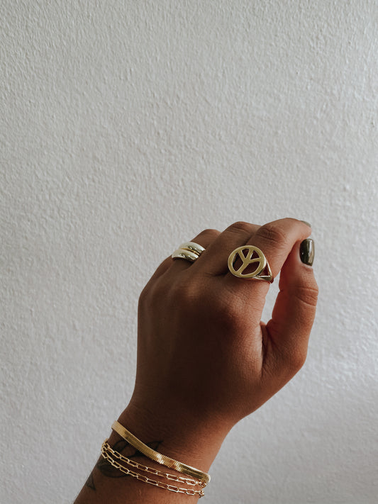 Retro Peace Statement Ring