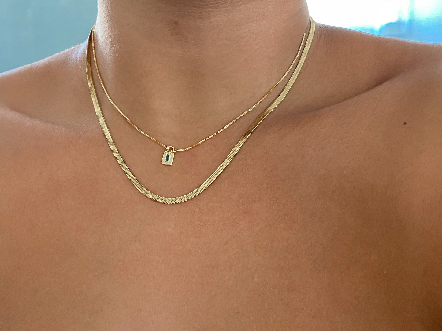 Minimalist Emerald Necklace