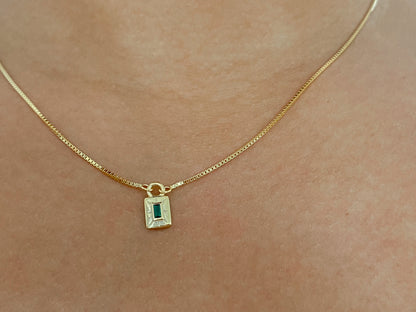 Minimalist Emerald Necklace